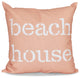 20"x20" Beach House, Word Print Pillow, Coral