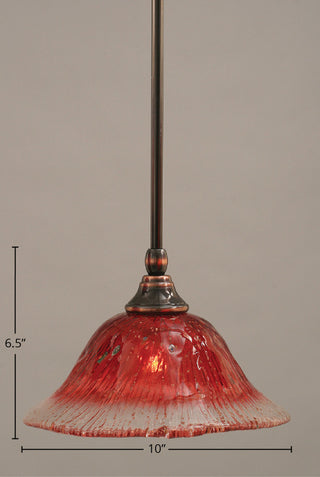 Stem 1-Light Pendant with Hang Straight Swivel, Black Copper/Raspberry Crystal