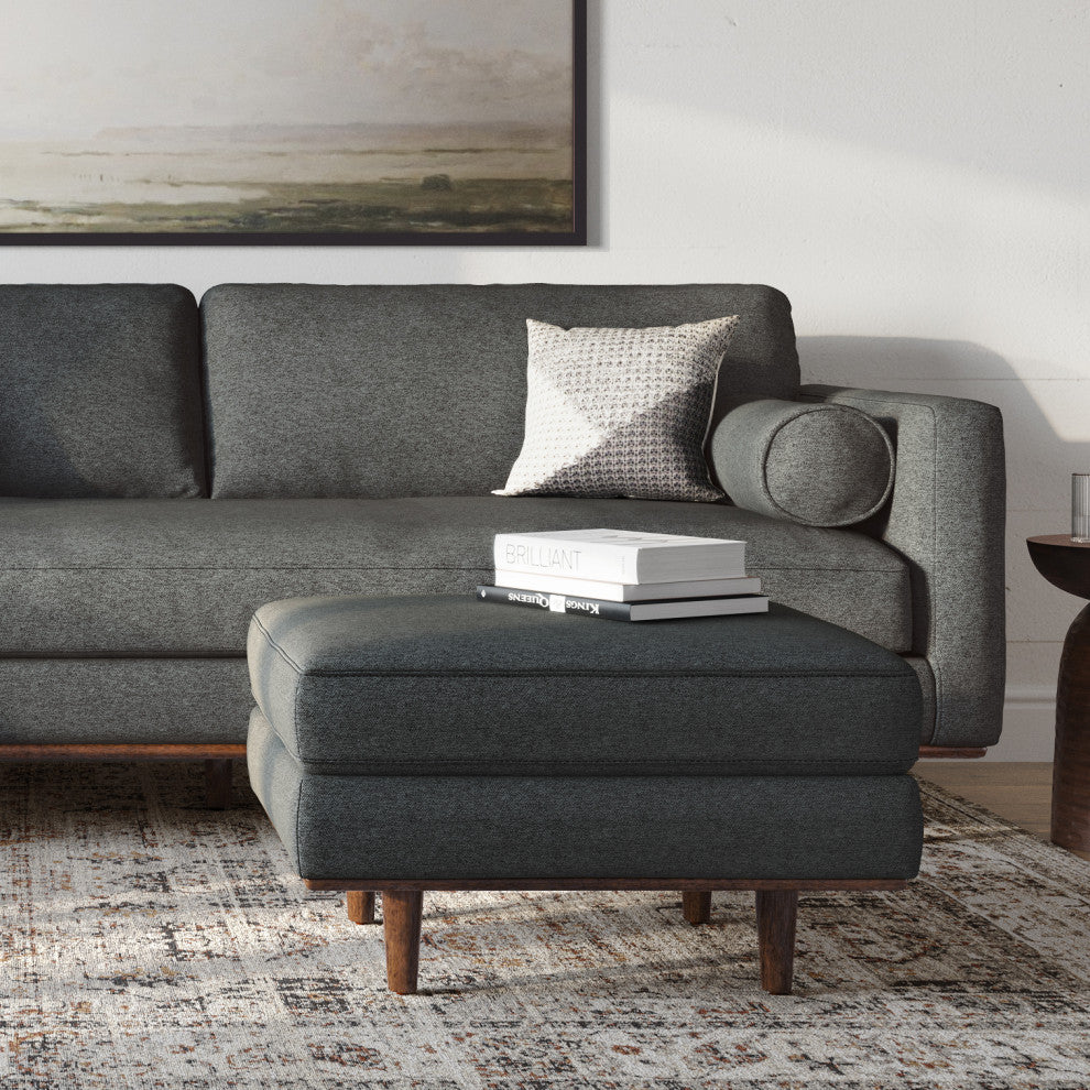 Morrison Ottoman, Charcoal Grey, 33"