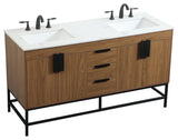 Home Living 22" Modern Walnut Brown-Light Bathroom Vanity