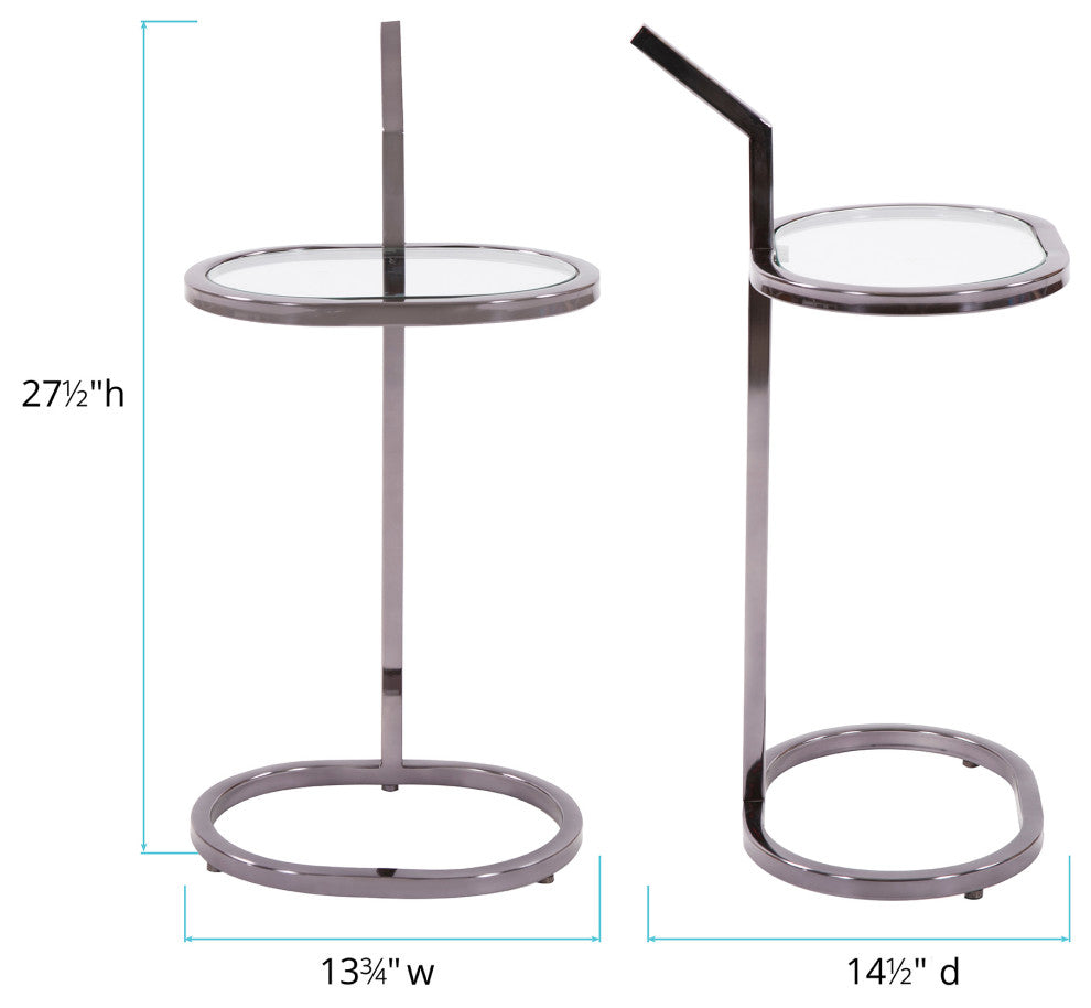 Howard Elliott Oval Stainless Steel Drink Table