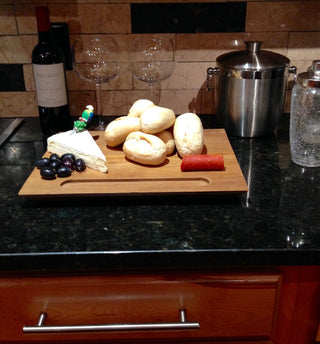 Carving Recycled Teak Wood Cutting Board