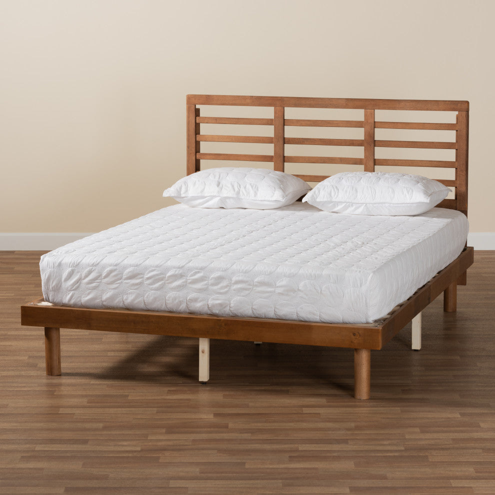 Nico Ash Walnut Platform Bed, King