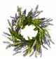 Lavender Wreath With Leaves on Twig Base, 14"