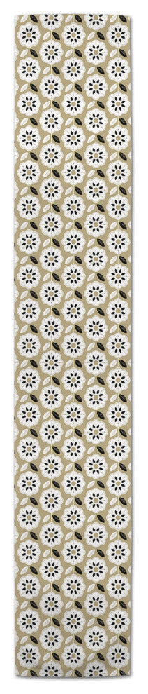 Mod Gold Flower 16x90 Cotton Twill Runner