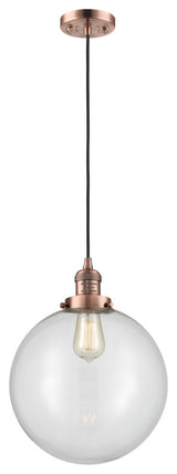 Beacon Mini Pendant, Antique Copper, Clear