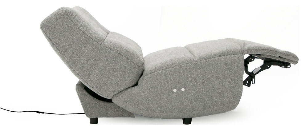 Divani Casa Basil Modern Grey Fabric Small Electric Recliner Chair