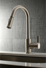 Gourmetier Pull-Down Kitchen Faucet, Brushed Nickel
