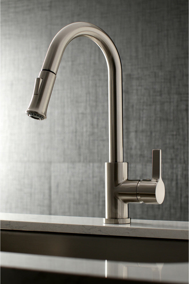Gourmetier Pull-Down Kitchen Faucet, Brushed Nickel