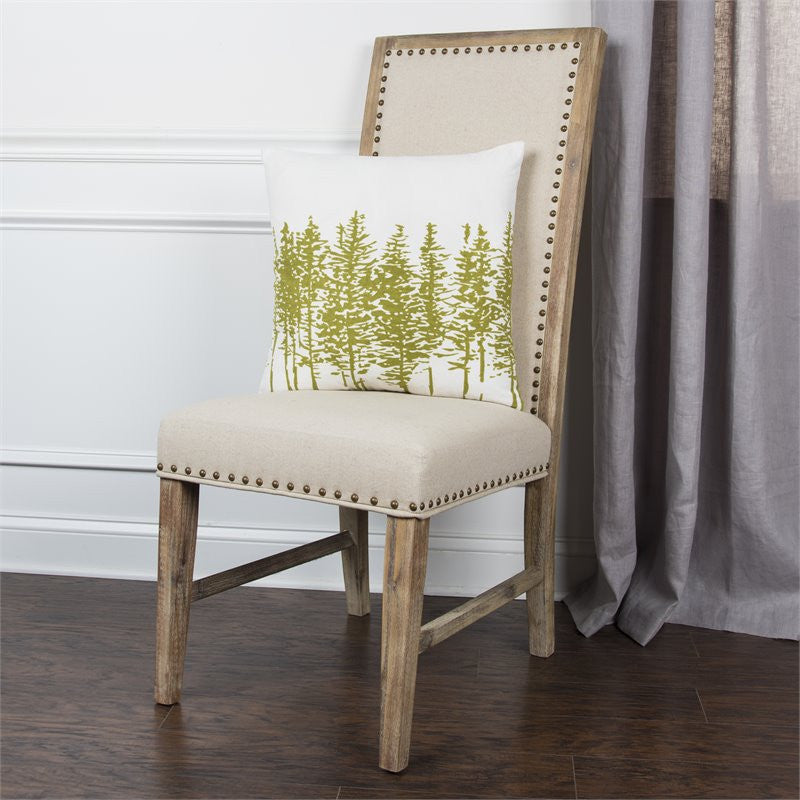 Rizzy Home T05379 trees 18"x18" Pillow Ivory/Green