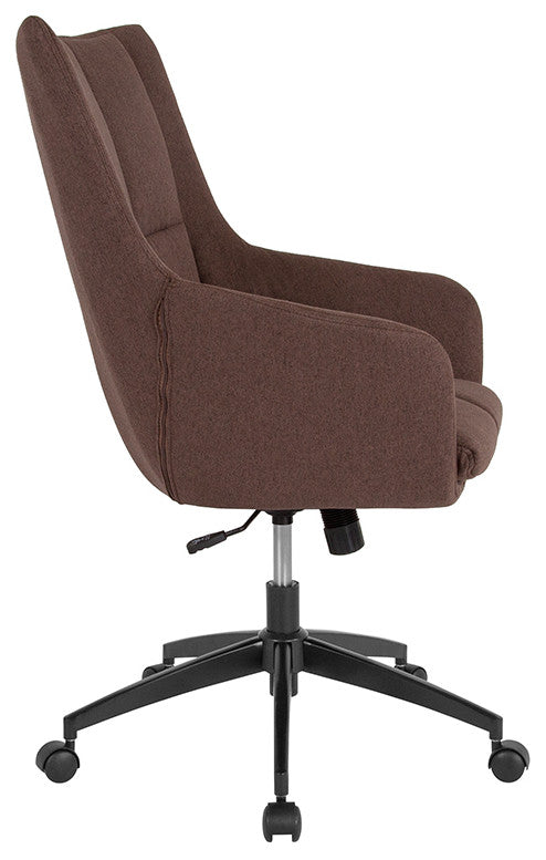 Barcelona Home And Office Upholstered High Back Chair In Brown Fabric