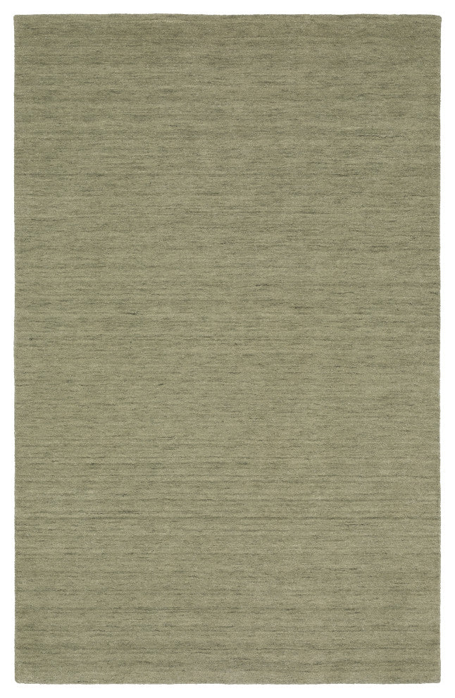 Apollo Heathered Solid Sage Green Hand-Made Wool Area Rug 10' x 13'