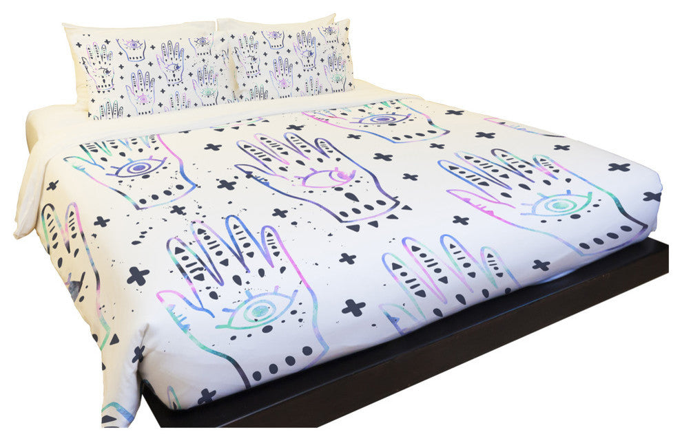 Palm Reader, Multi Lightweight King Duvet Cover