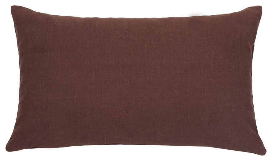 Solid Dark Brown Accent, Throw Pillow Cover, 12"x20"