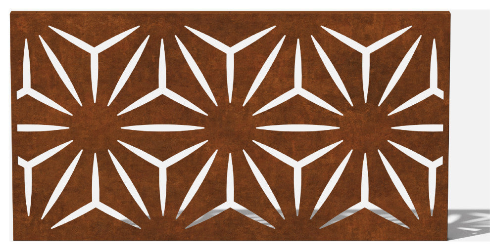 Alta Corten Steel Decorative Screen Panel, Star