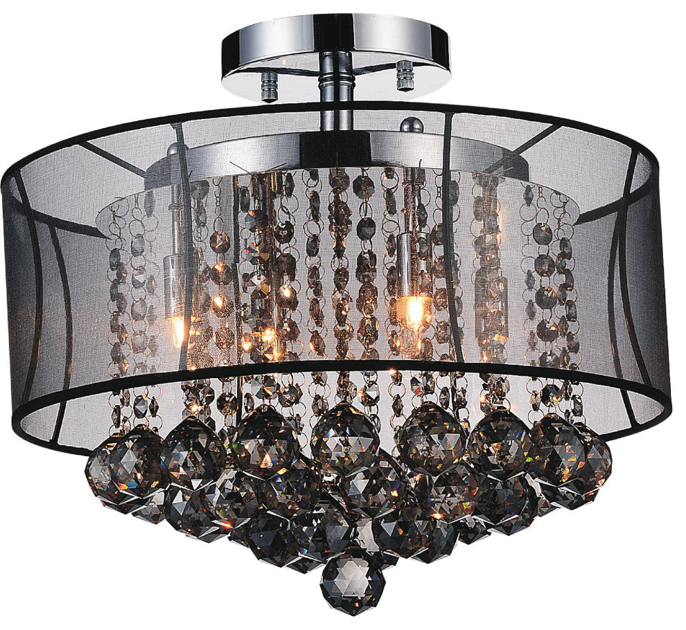 Radiant 6 Light Drum Shade Flush Mount With Chrome Finish