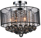 Radiant 6 Light Drum Shade Flush Mount With Chrome Finish