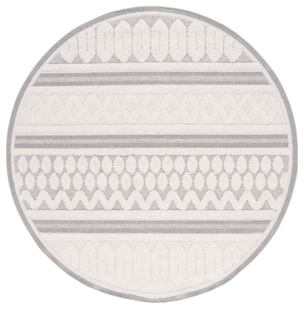 Safavieh Cottage Collection COT208A Rug, Ivory/Grey, 6'7" X 6'7" Round