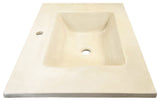 31" Single Concrete Rectangular Sink Top with Rectangle Sink, Cream