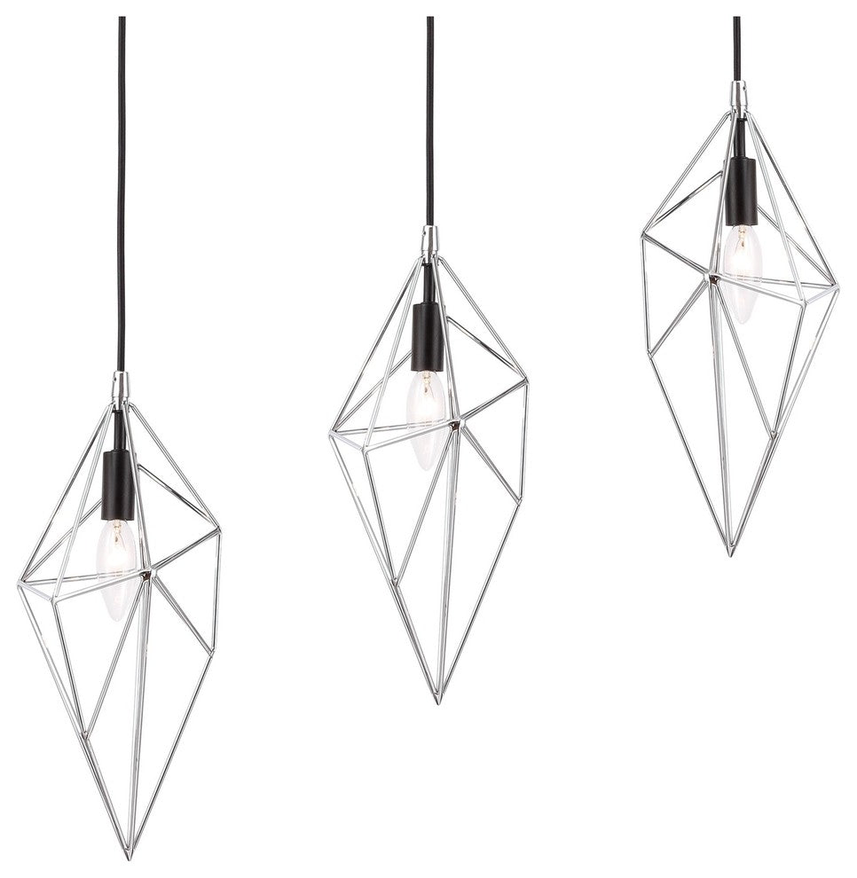 Woodbridge Lighting Lanning 5-Light Linear Pendant, Chrome/Bronze