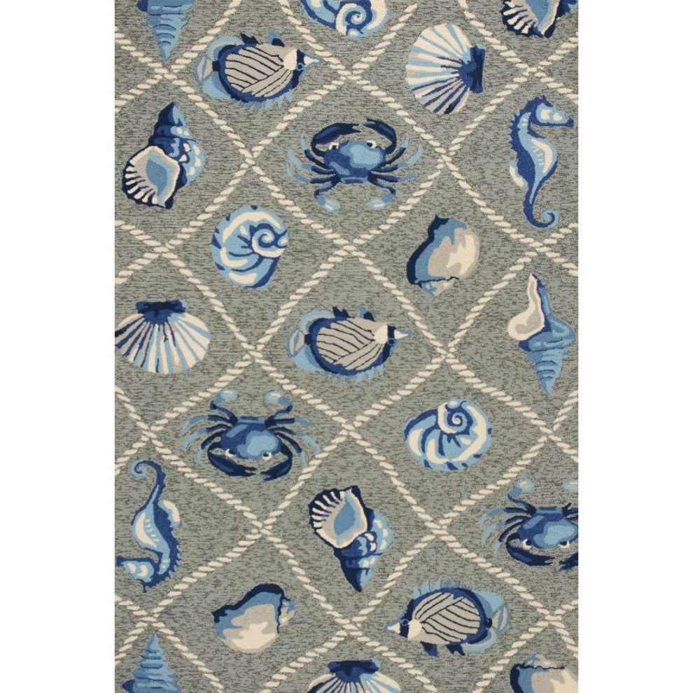 KAS Harbor 4219 Gray Seaside Area Rug, 8'x10'