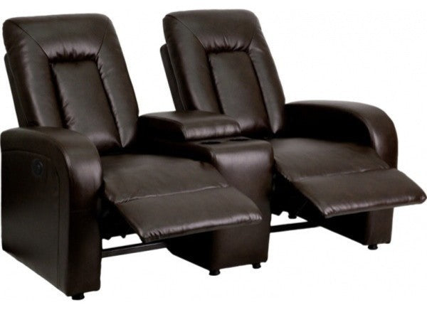 Flash Furniture Eclipse 2 Seat Brown Theater Seating - BT-70259-2-P-BRN-GG