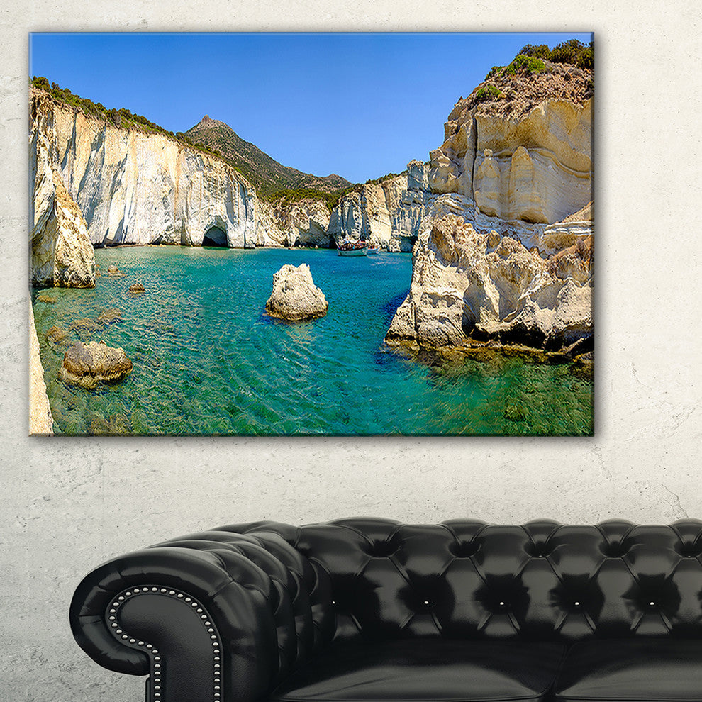 "Turquoise Water Beach Panorama" Seashore Wall Art, 1 Panel, 60"x28"