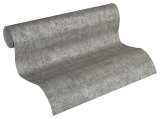 Plain Textured Wallpaper, Scattered Plaster Spots, Gray Silver, 1 Roll