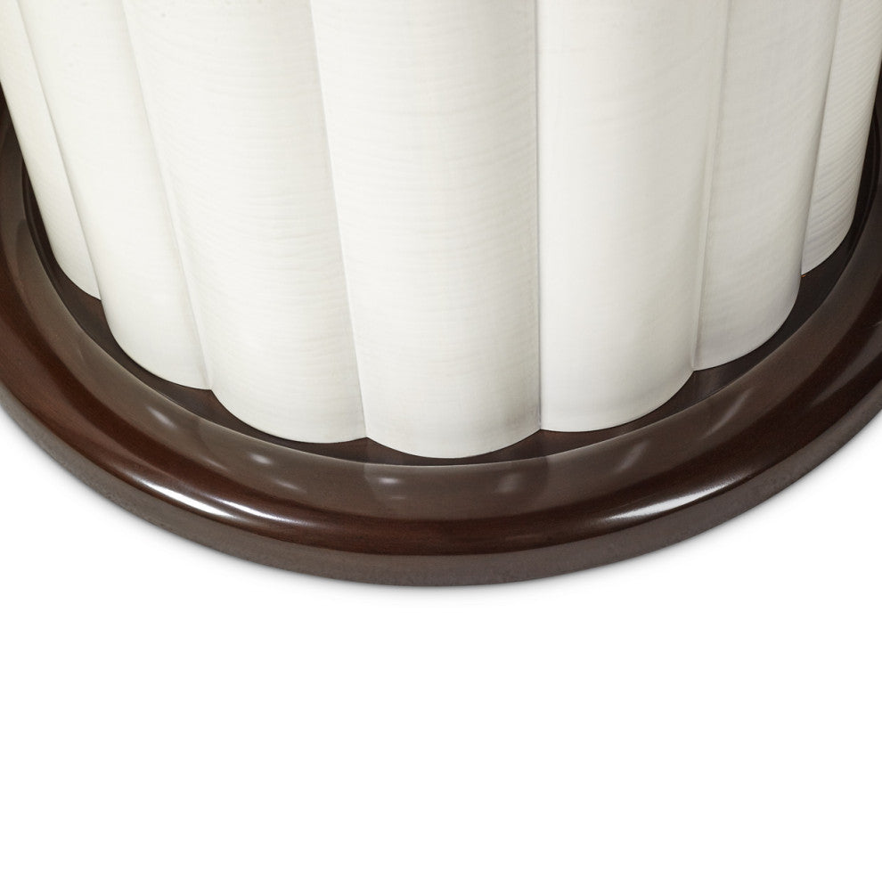 Paris Chic Round Dining Table - Porcelain/Espresso