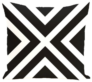 "x" Marks The Spot Stripes Print Pillow, Black, 16"x16"