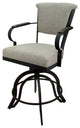 Miami Counter 26" or 30" Metal Bar Stool Wood Armrests - A Base, Portwood Ash -