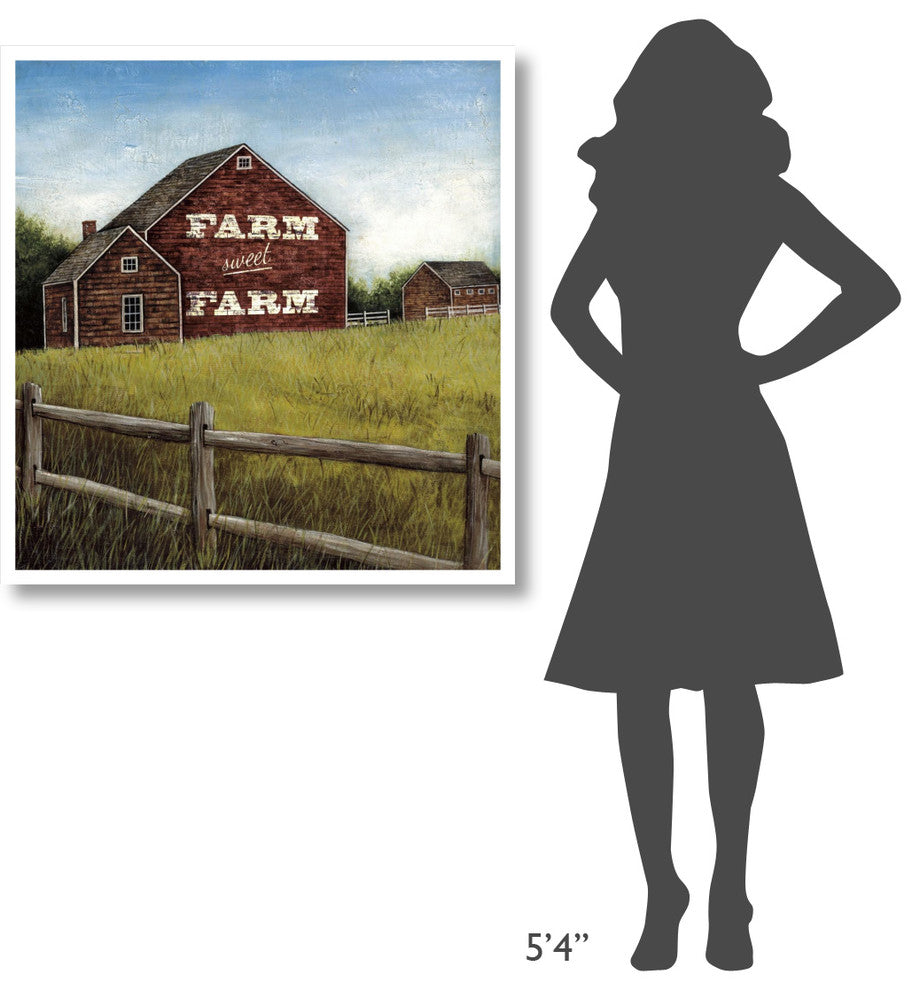 "Weathered Barns Red with Words" Print by David Carter Brown, 36"x38"