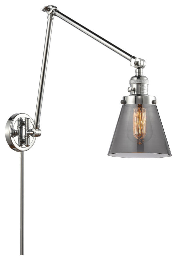 Cone Swing Arm With Switch, Polished Chrome, Plated Smoke, Plated Smoke