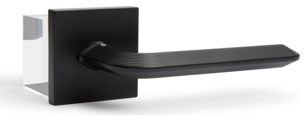 Modern Heavy Duty Designer Interior Door Lever - Crosby Collection, Matte Black, Double Dummy