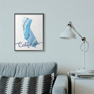 Stupell Industries California Agate Blue US State Design, 24 x 30