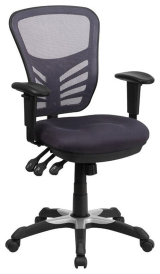 Pemberly Row Contemporary Mid Back Mesh Swivel Office Chair in Dark Gray
