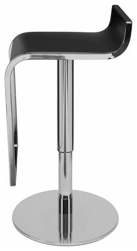 Vogue Leather Adjustable Bar Stool, Black