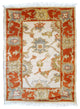 Handmade Vintage Indo-Mahal Rug, 2.1'x3.2', 1980s, White, Orange, Blue, Olive
