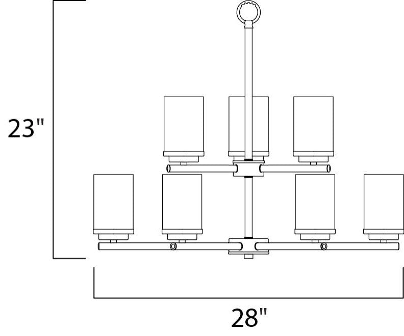 Maxim 10206FT Corona 9 Light 28"W Pillar Candle Chandelier - Black