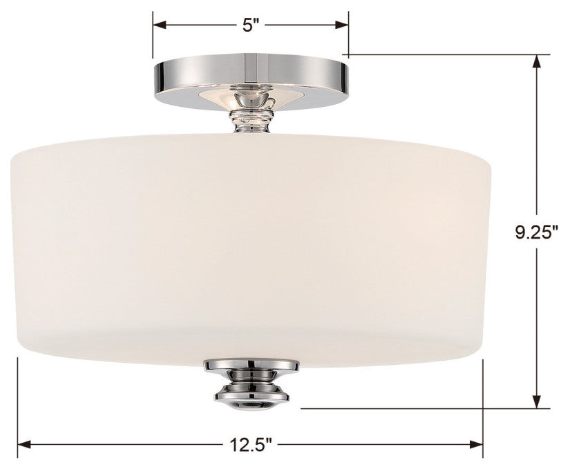 Travis 2 Light Polished Nickel Ceiling Mount