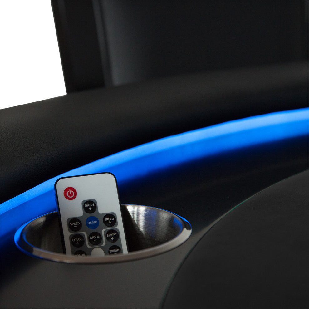 Ginza LED Poker Table for 8 Players with Black Felt Playing Surface, 55"