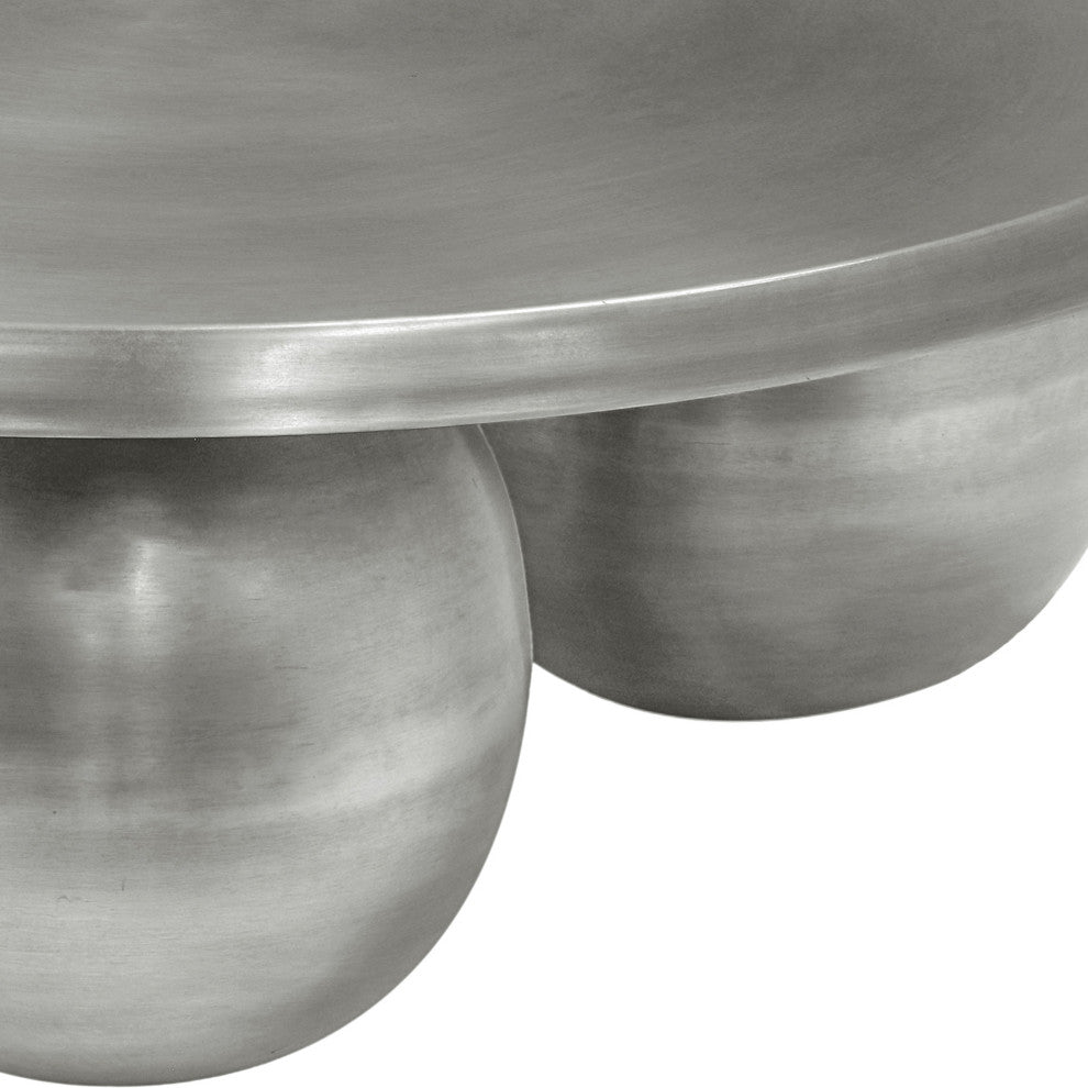 Globus Iron Metal Coffee Table, Silver