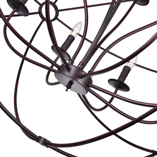 Arza 12 Light Up Chandelier With Brown Finish