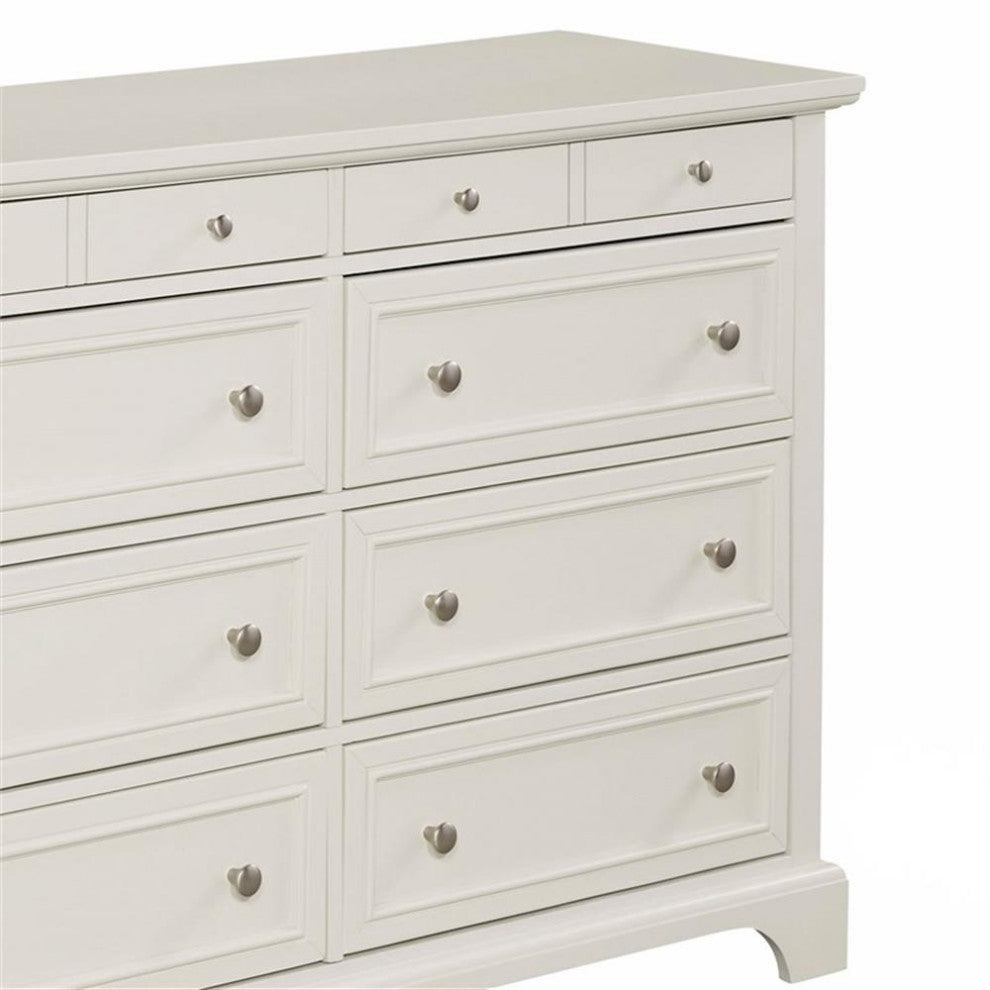 Homestyles Naples Off White Wood Dresser with Felt Lined Top Drawers