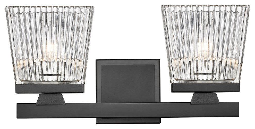 Zlite 1936-2V-MB 2-Light Vanity, Clear