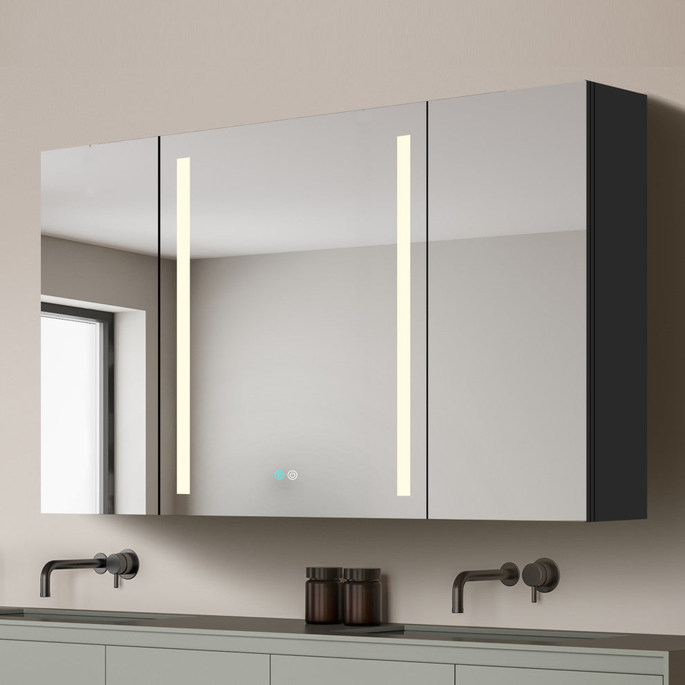 30"x39" Surface Mount Frameless LED Medicine Cabinet With Anti-Fog and Dimmable, Right Door