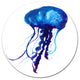 Dark Blue Jellyfish Watercolor, Animal Disc Metal Artwork, 23"