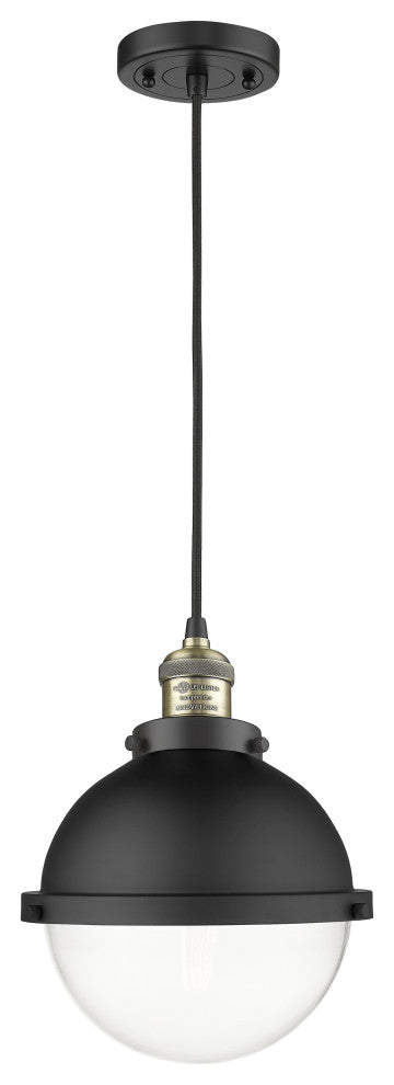 Innovations 201C-BAB-HFS-82-BK Hampden 1 Light 9" Mini Pendant, Matte Black