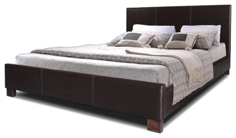 Baxton Studio Pless Dark Brown Modern Bed, Queen