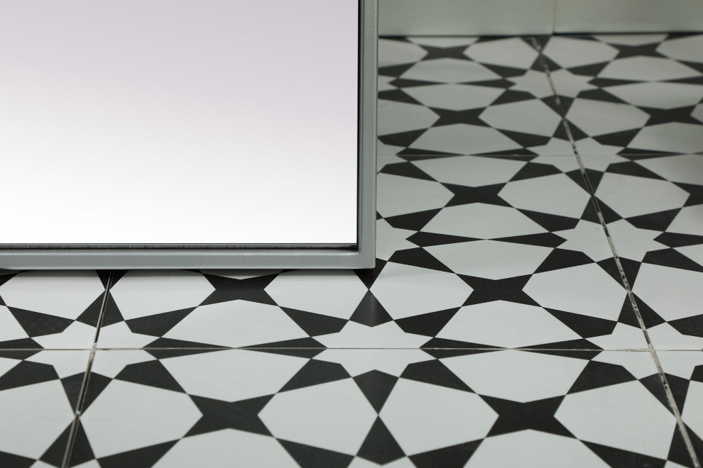 Metal Frame Arch Full Length Mirror 35X72 Inch, Silver